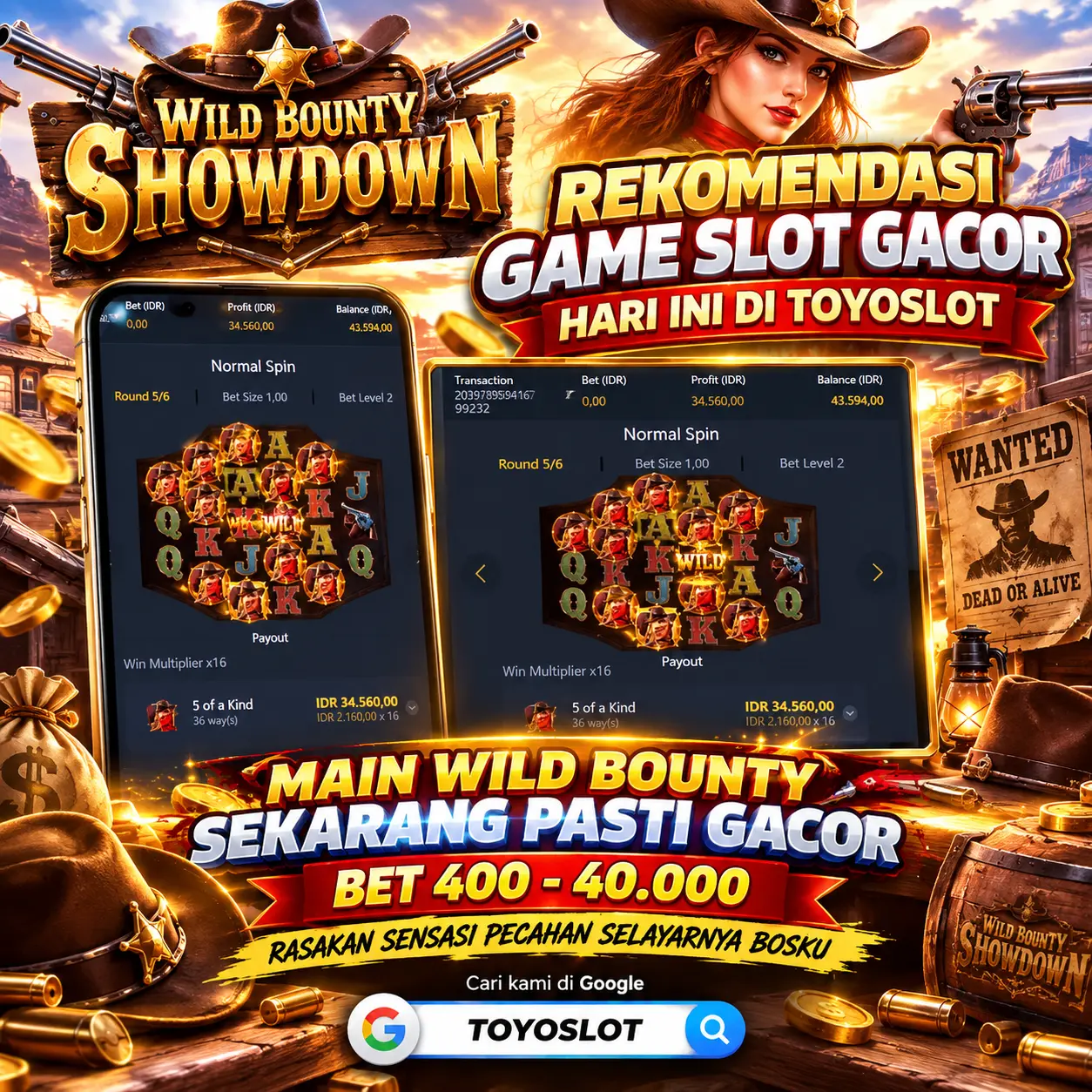TOYOSLOT - BUKTI KEMENANGAN WILD BOUNTY SHOWDOWN Rp45,000,000,- LUNAS